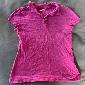 Basic Editions Magenta Short Sleeve Polo